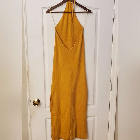 Free People Kristy Sweater Dress Fade Yellow L NWT - Picture 6 of 10